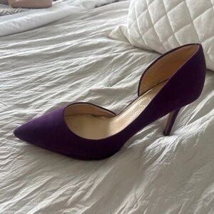 Purple suede heels